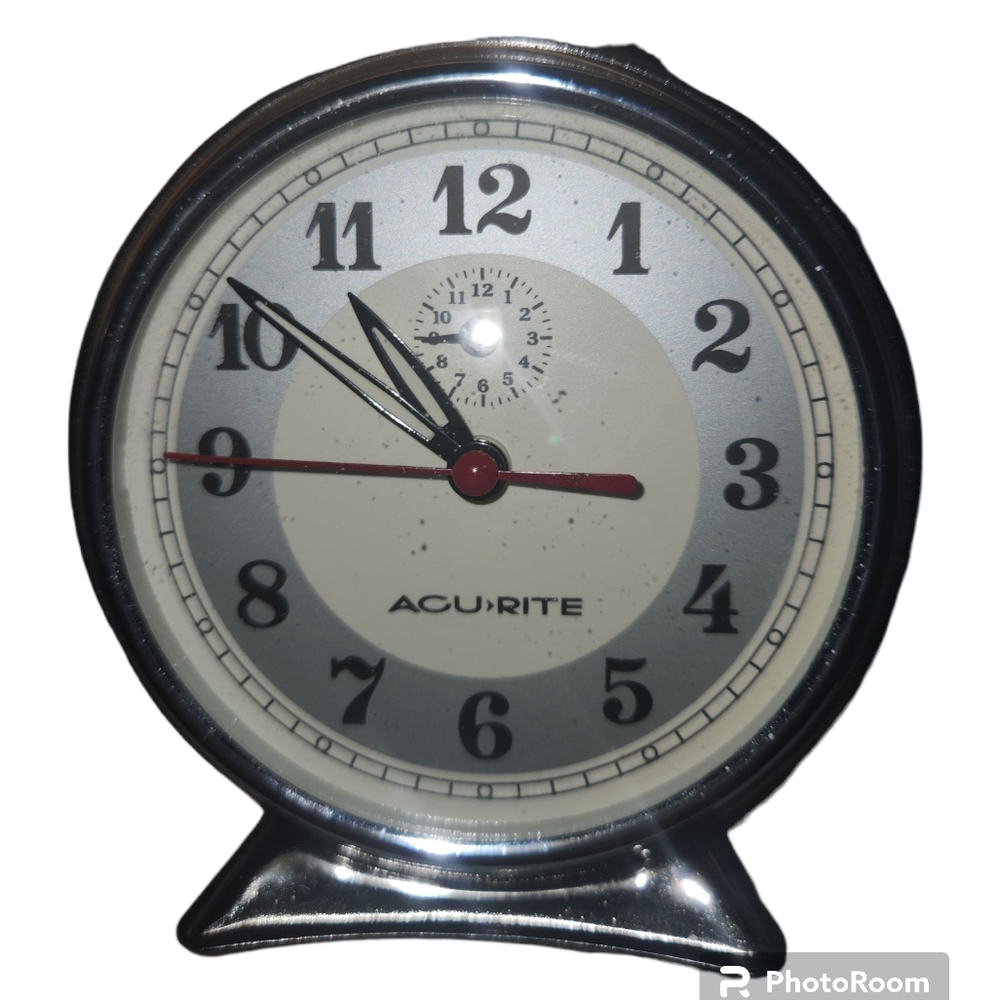 Vintage ACU RITE Alarm Clock GLOWS Wind Up Clock Works Great!